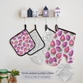 thumbnail image 5 of Purple and Pink Strawberry Oven Mitts and Pot Holders with Chef Apron Set 5 Pcs Kitchen Cooking Set, 5 of 6