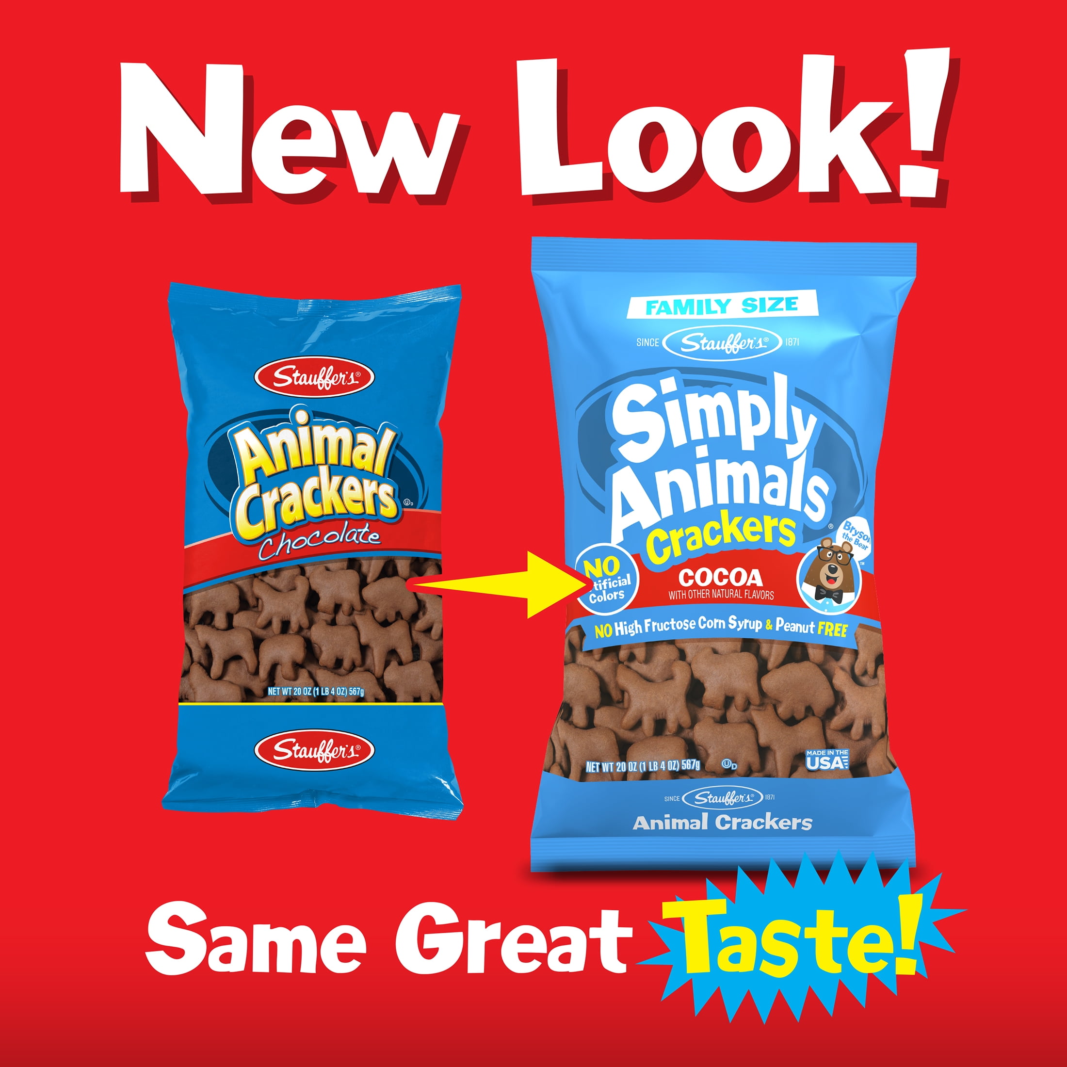 Stauffer's Simply Animals Cocoa Animal Crackers, Fun Kid Snacks, 20oz Family Size