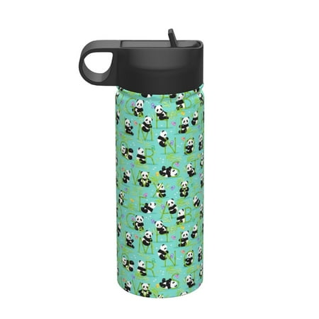 

Adobk Alphabet And Panda Print Water Bottle 18oz Sports Insulated Kettle for Cycling Gym Basketball Outdoor Suitable as a Present