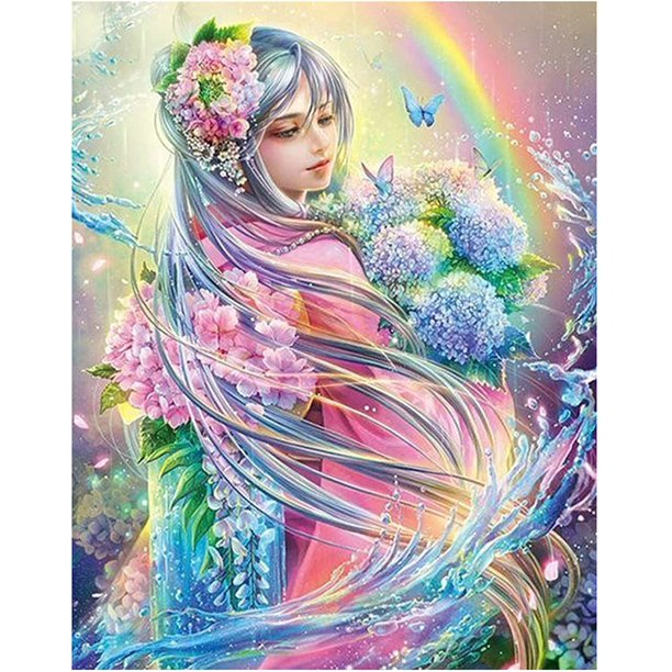 Kit de pintura de diamantes 5D DIY, Kits de punto de cruz para adultos, bordado de cristal de belleza de Anime, arte de punto de cruz, lienzo artesanal, decoración de pared Sincero Hogar
