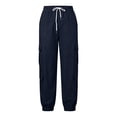thumbnail image 6 of Endives Cargo Pants For Women Baggy Wide Leg Pant High Waisted Joggers Athletic Trousers Cuffed Pants With Pockets Dark Blue, 6 of 7