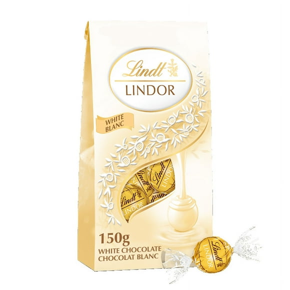 Lindt LINDOR White Chocolate Truffles, 150-Gram Bag, 150g Bag