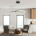 thumbnail image 4 of Elegant Geometric Line Pendant Light LED Dimmable Chandelier with Remote Control, 4 of 12