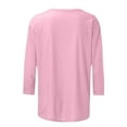 thumbnail image 5 of Taqqpue Womens 3/4 Sleeve Tops Casual Crew Neck T Shirts Solid Color Loose Fit Tunic Blouses Summer Dressy Trendy Business Work Tee Tops, 5 of 5