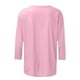 thumbnail image 5 of Sudadera con cremallera para mujer,Camiseta estampada para mujer, cuello redondo, manga 3/4, corte holgado informal, tela de imitación de rejilla, ideal para uso diario y en casa, sopatenor, 5 of 8