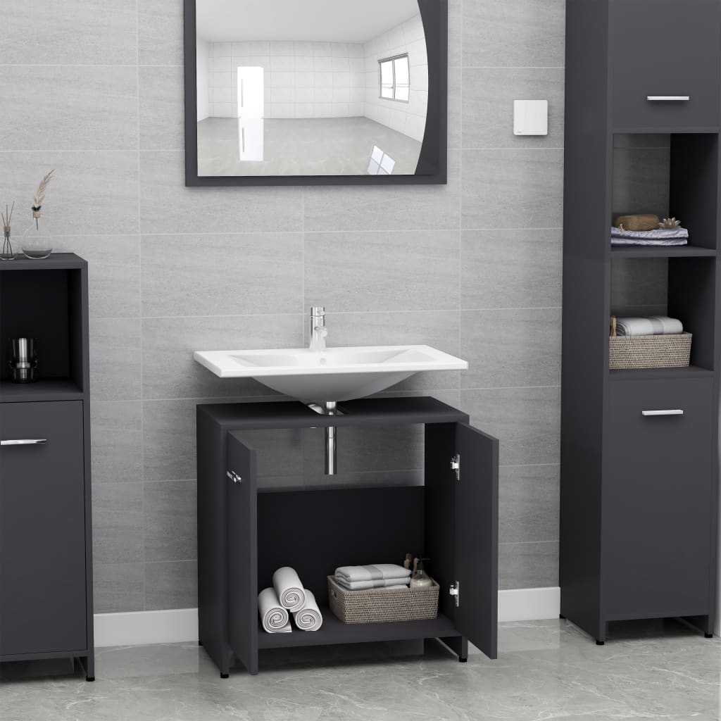 Fugacal Bathroom Cabinet Gray 236x13x228 Chipboard Bathroom