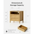 thumbnail image 2 of EYYTHUNG Modern Nightstand with 2 Drawers Wooden End Table with Charging Station Farmhouse Night Stand Bedside Side Table with Storage Open Shelf, Natural Oak, 2 of 8