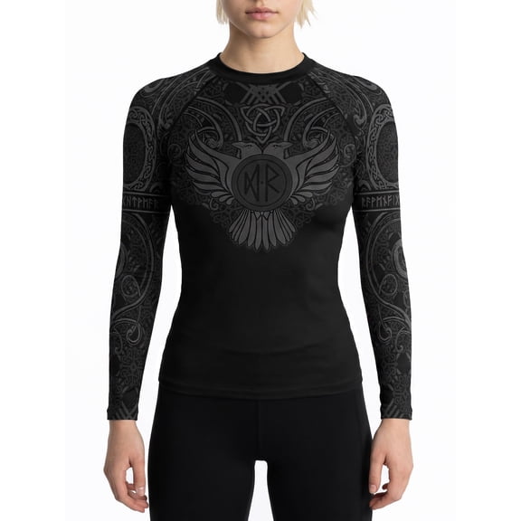 Raven Fightwear Women's Nordic IBJJF Approved Rash Guard Black 2X-Small