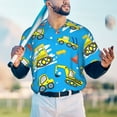 thumbnail image 6 of Daiia Cute Car Cartoon Mens Baseball Jersey Button Down Shirts Short Sleeve Sports Uniforms-XX-Large, 6 of 9