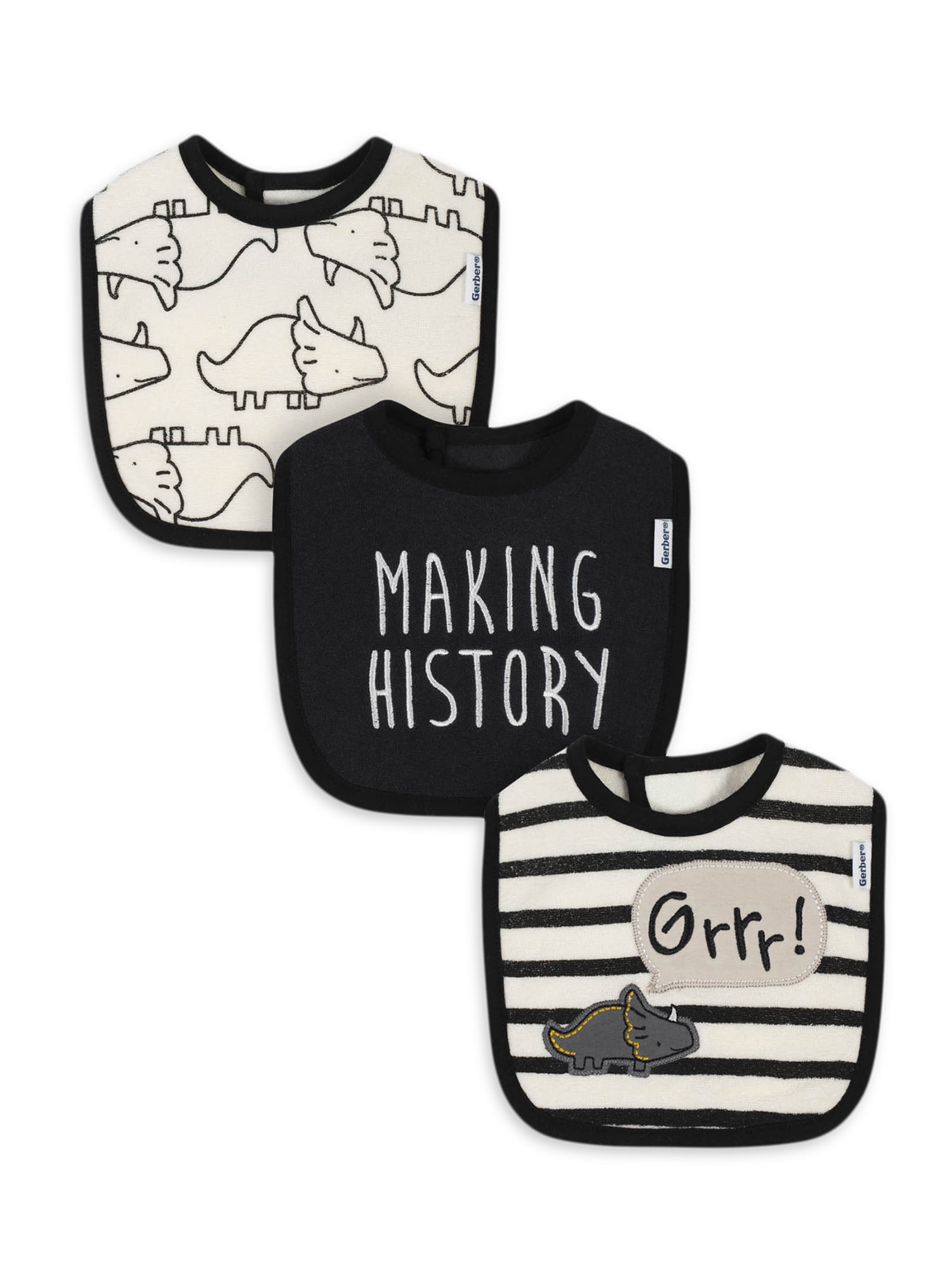 Gerber Cotton Drool Baby Bib, 3pk, Boys