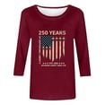 thumbnail image 4 of ZJXFGS Womens Summer Tops,Casual Summer Tee Basic Tee Tops Summer Spring Fashion Clothes Women's Tops, Tees & Blouses 3/4 Sleeve T-Shirts Y2K Clothes 2026 Wine 5XL, 4 of 4