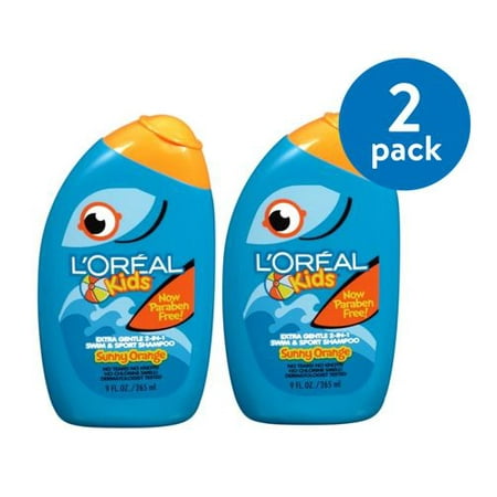 LOreal Paris Kids 2-in-1 Extra Gentle Shampoo, Splash of Sunny Orange, 9 Fl oz (Pack of