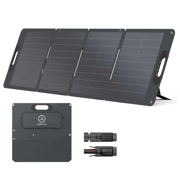 Dabbsson DBS120SC 120W Portable Solar Panel for Power Station, Foldable Solar Charger with Adjustable Kickstand, Waterproof IP67 for Outdoor Camping,RV,off Grid System