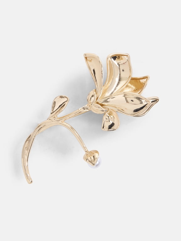 Women's Gold Tone Floral Brooch