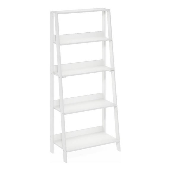 Pemberly Row Contemporary Bookcase Display Shelf in 5-Tier in White