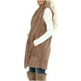 thumbnail image 3 of BLTIBY Womens Sleeveless Sherpa Vest with Pockets Winter Solid Colour Long Open Front Fleece Cardigan Sweater Fuzzy Jacket Coat Khaki L, 3 of 7