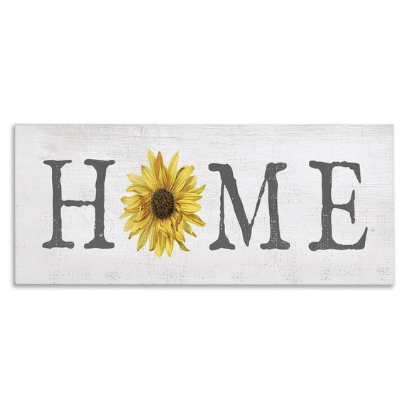 Stupell Industries Cottage Rustic Home Text with Sunflower Canvas Art, 48 x 20, by Lil' Rue