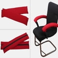 thumbnail image 3 of GUOOL 2Pieces Computer Chair Armrest Cover Armchair Arm Slipcover Replacement Red, 3 of 6