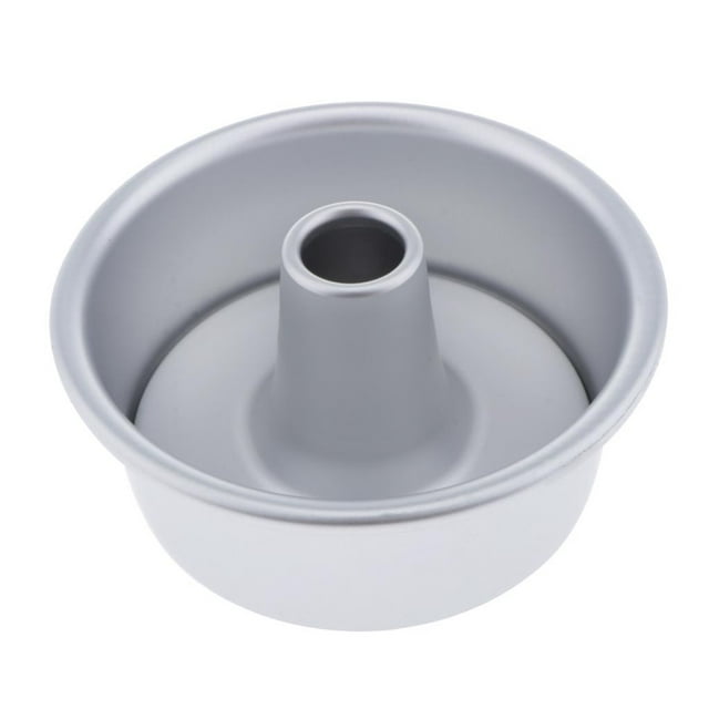 Angel Food with Removable Bottom, Chiffon Bakeware Cups ,Aluminum Alloy Round Hollow Baking Tool , 4 inch