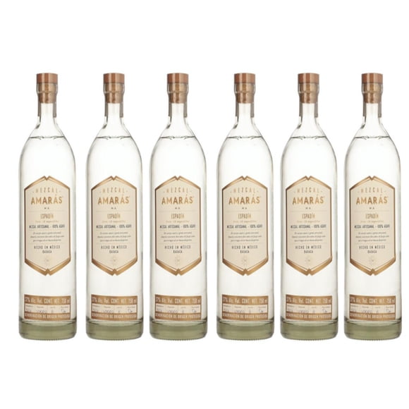 Pack de 6 Mezcal Amarás Joven Espadin C/2 Jicaras 750 ml