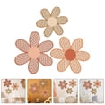 thumbnail image 2 of 3 piezas de flores colgantes de pared de madera para dormitorio y sala de estar., 2 of 6
