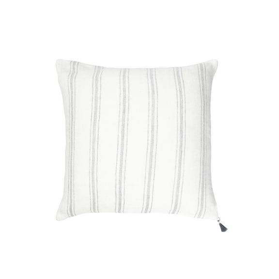 Grey Petite Stripe Linen Pillow 20x20 20x20 Down Alternative Insert