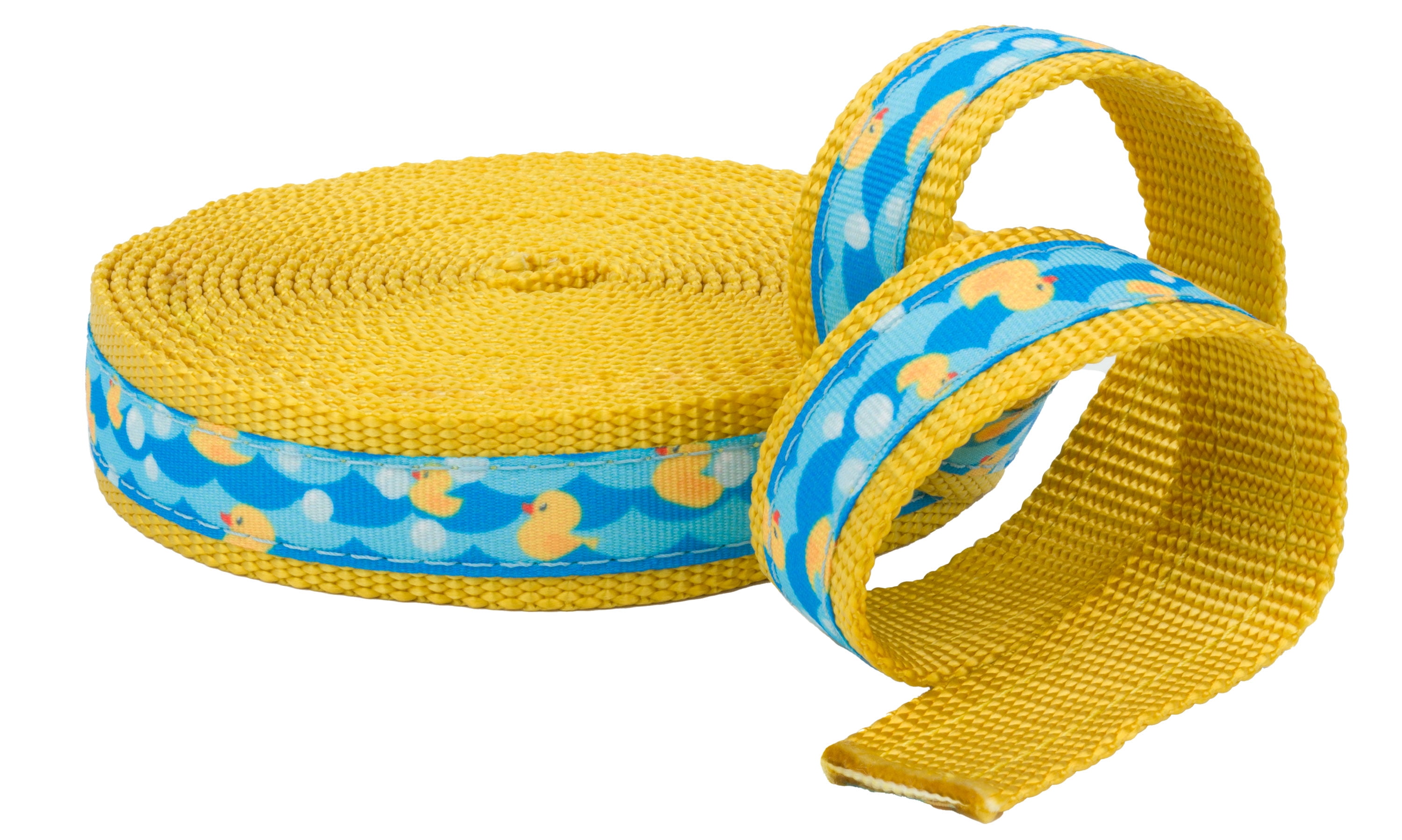 Country Brook Design - 5/8 Inch Just Ducky Ribbon on 1 Inch Gold Nylon Webbing (20 Yards)