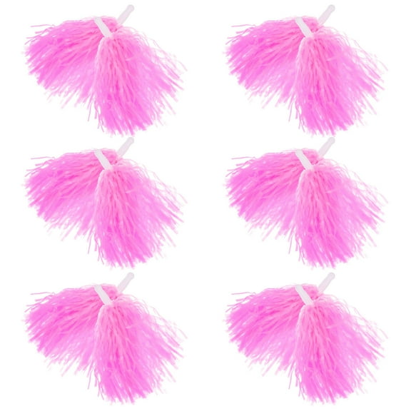 LULULION pom poms balls 12pcs Plastic Pompoms Pink for Drill Teams