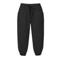 thumbnail image 4 of Mnuaqn Linen Capri Pants for Women High Waisted Wide Leg Cropped Pants Summer Casual Elastic Waist Yoga Capris with Pockets (Black, S), 4 of 5