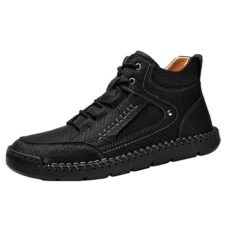 

QYZEU Sneaker Socks for Men Casual Men Shoes Size 15 2022 New Large Size Border Handmade Retro Stitched Leather Comfortable Casual Shoes