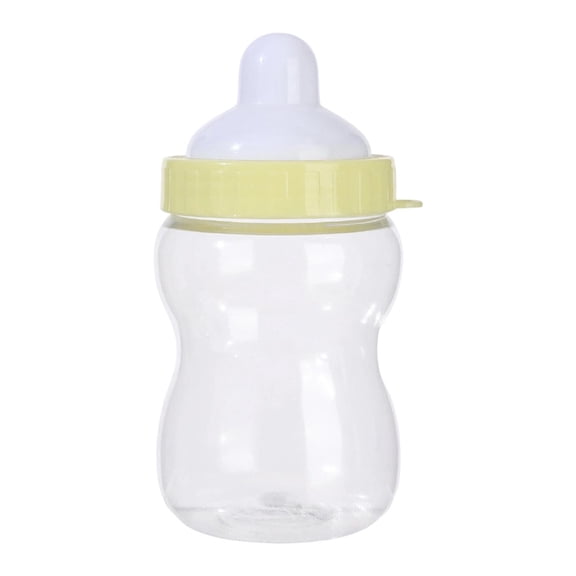 LeeQinersw Baby Bottle Candy Jar Baby Shower Favor Food Storage Mini Milk Bottle Piggy Bank Light Yellow