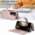 thumbnail image 6 of Dteck for Samsung Galaxy Z Fold 6 Wallet Case with S Pen Holder & Crossbody Lanyard Strap & Wrist Strip, Shockproof Stylish Protective Cover for Galaxy Z Fold 6,Rosegold, 6 of 7