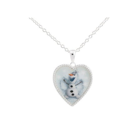 Disney Piglet Jewelry - Disney's Frozen Silver Tone Olaf Heart Pendant Necklace. GIFT BOX
