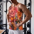 thumbnail image 5 of Gukieu Vibrant Floral Collage Portrait Print Men's Quick Dry Fitness Vest, Round Neck Sleeveless Fitness Bodybuilding Top-4X-Large, 5 of 7