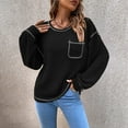 thumbnail image 6 of TAIAOJING Women Sweater Ladies Autumn And Winter Loose Top Solid Color Hoodless Pullover Knit Pullover Sweaters Top, 6 of 9