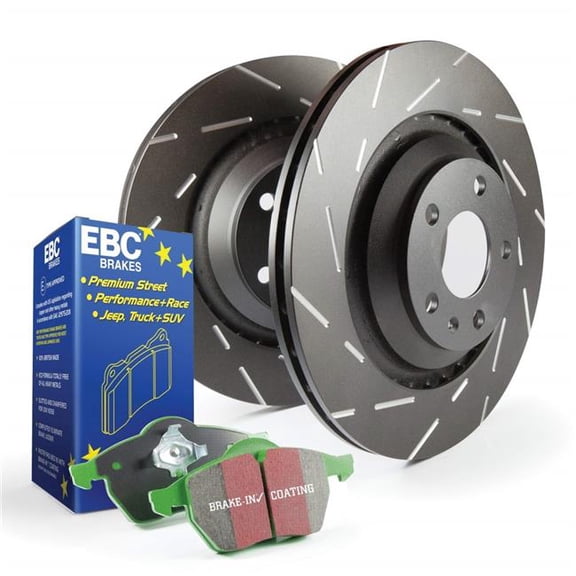 EBC Brakes S2KF1513 S2 Kits Greentuff 2000 and USR Rotors Fits 15-17 Golf