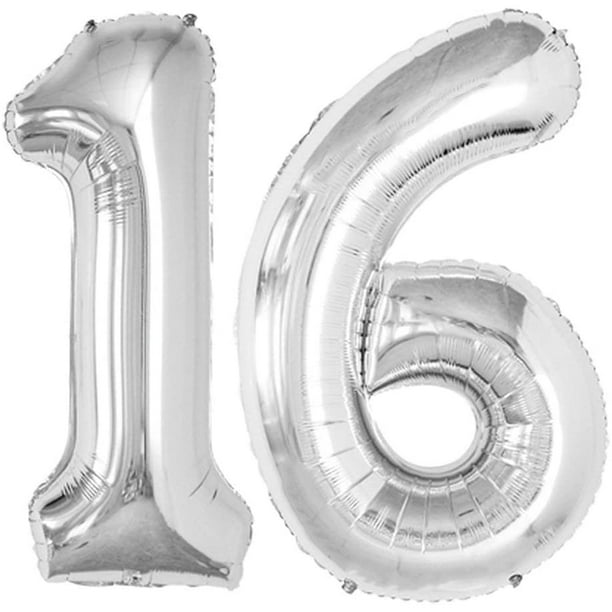 FFIY42 Inch Gold 16 Number Balloons for 16th Birthday Party