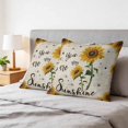 thumbnail image 6 of 24x24 Pillow Covers Set of 2, Vintage Sunflowers Square Throw Pillow Covers for Couch/Sofa/Living Room, Spring Summer Retro Bees Yellow Floral Decorative Soft Pillowcases for Couch Throw Pillows, 6 of 9