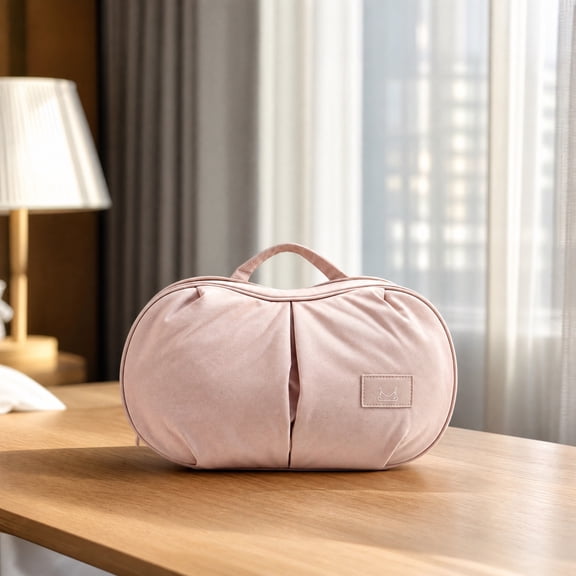 Travel Underwear Organizer, Pink Portable Bra and Lingerie Storage Bag with Multiple Compartments, Packing Cube for Underwear, Socks, and Travel Accessories