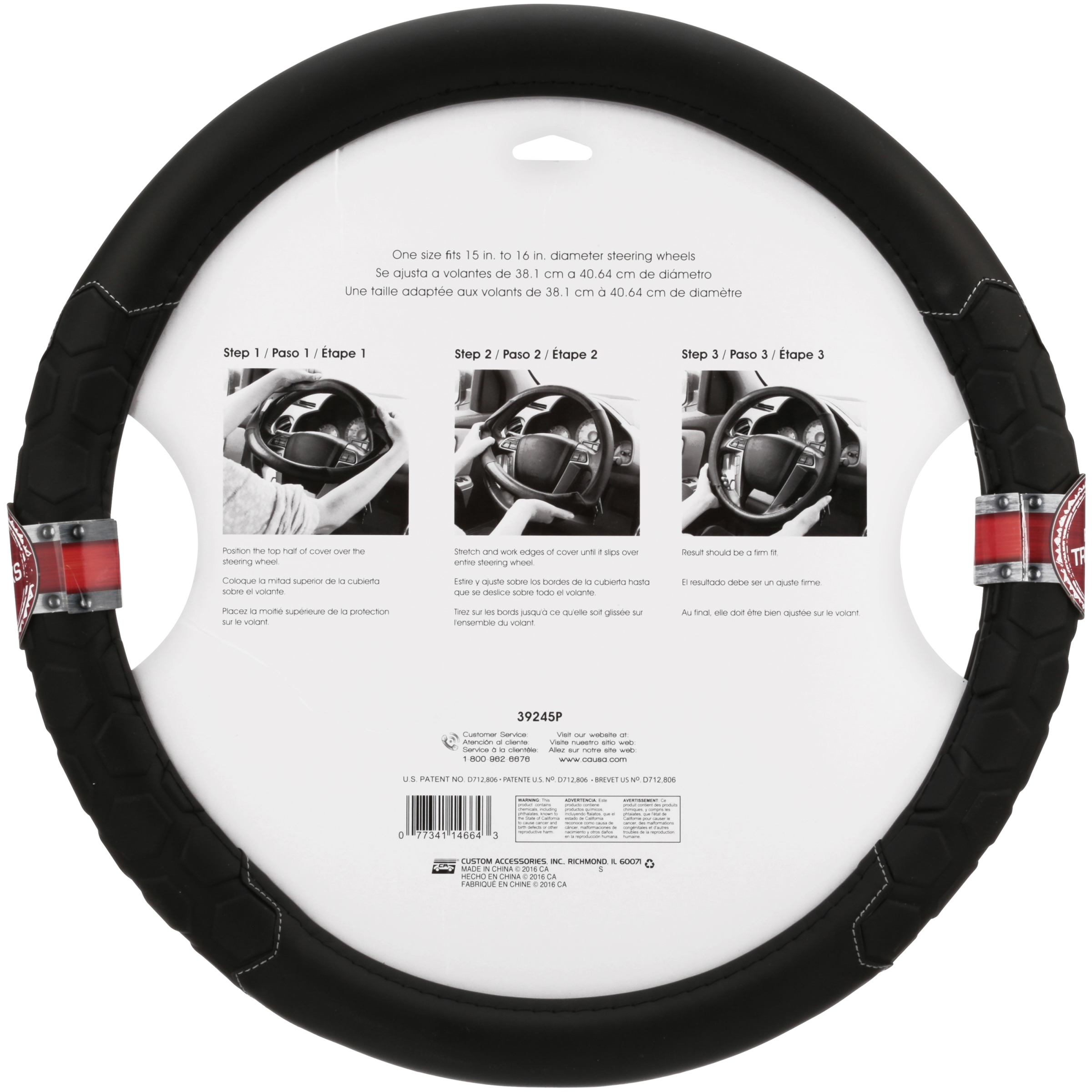 Truck Tuff Heavy-Duty Steering Wheel Cover, Black photo 5