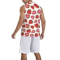 thumbnail image 2 of Naloa Hand Drawn Strawberry Basketball Jersey Reversible Men's Mesh Athletic Sports Shirts Training Practice S-4XLSmall, 2 of 6