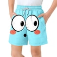thumbnail image 1 of Pantalones cortos de bolsillo para niños con cordón elástico estampado casual traje de baño pantalones de cinco puntos, 1 of 8