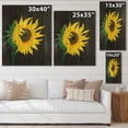 thumbnail image 4 of Designart 'Yellow Sunflower On Black' Traditional Print on Natural Pine Wood, 4 of 5