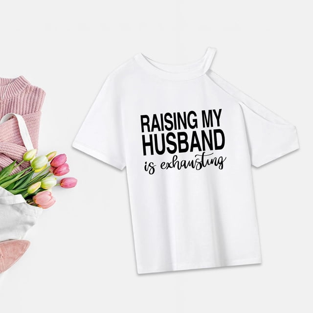 Camiseta de mujer con cuello redondo, camisetas suaves de verano para vacaciones, caminar, vida diaria, desplazamientos, compras. M