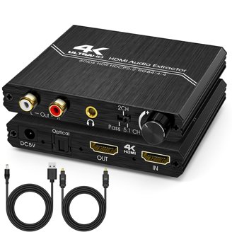 4K HDMI Audio Extractor, 5.1CH Surround Sound Decoder Separator