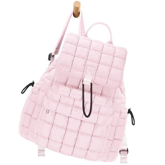 TILYMOL Mochila acolchada para mujer, mochila de viaje ligera, paquete de excursionista acolchado, bolsa de gimnasio con cordón acolchado