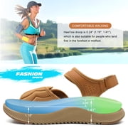ONCAI Walking Sandals Women,Arch Support Hiking Sandals with Orthotic Outdoor Footbed for Plantar Fasciitis,Water Athletic Platform Sandalias Mujer with 3 Adjustable Strap Khaki/Beige Size 10