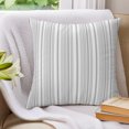 thumbnail image 3 of Pillow Covers 24x24 Set of 2, Light Grey Throw Pillow Covers Decorative Couch Cushion Cover, Farmhouse Striped Modern Artwork Microfiber Soft Square Pillowcases for Bedroom Living Room Sofa, 3 of 9