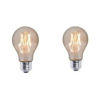 Bulbrite Pack of (2) 4.5 Watt Dimmable Antique Filament A19 Medium (E26) LED Bulb - 410 Lumens  2100K  and 90 CRI