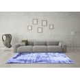 thumbnail image 3 of Ahgly Company Machine Washable Indoor Square Abstract Blue Modern Area Rugs, 4' Square, 3 of 4